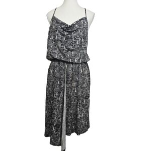 DKNY Halter Neck Asymmetrical Midi Dress Sz L